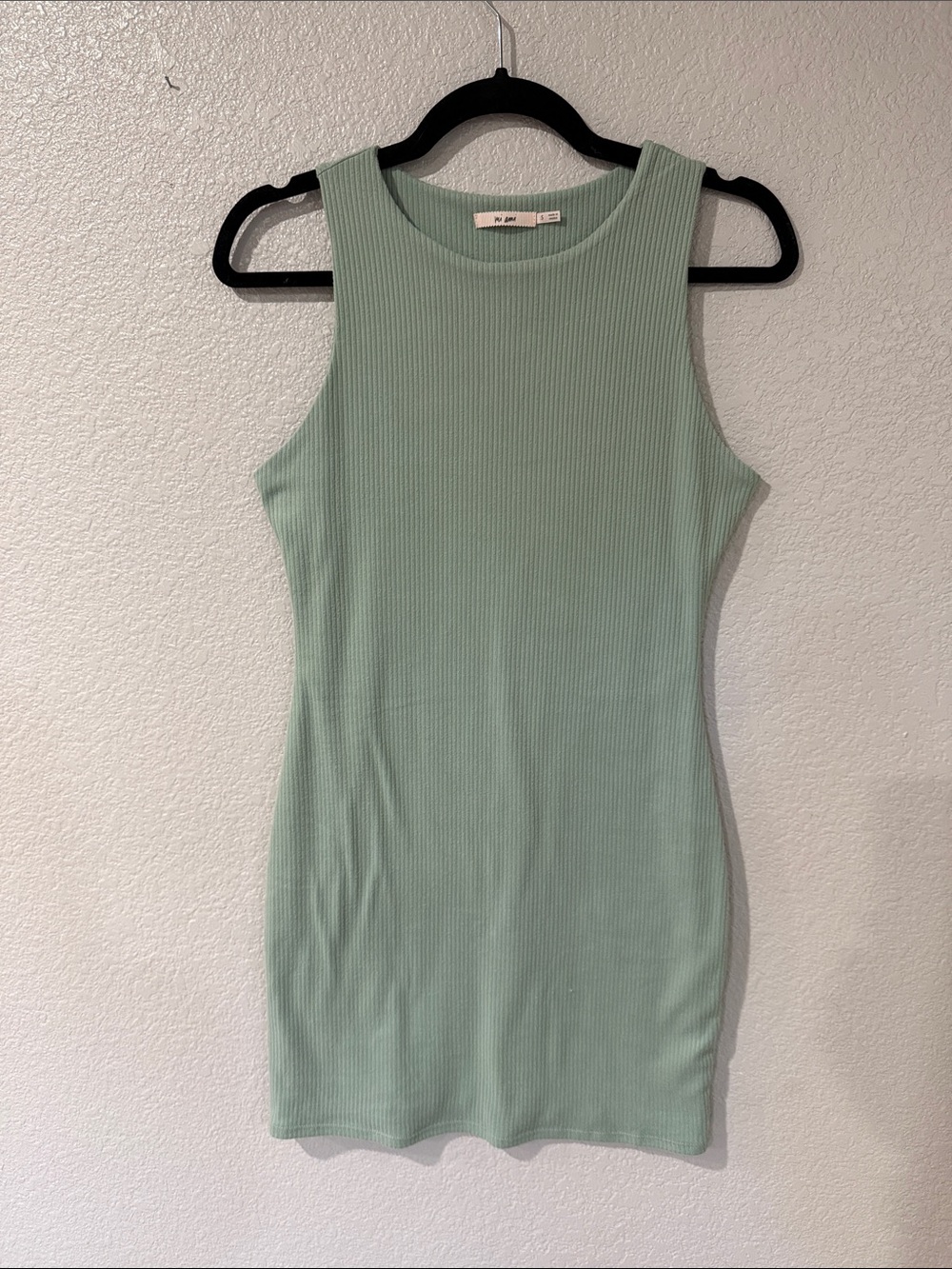 miami Mint Green Ribbed Sleeveless Mini Dress